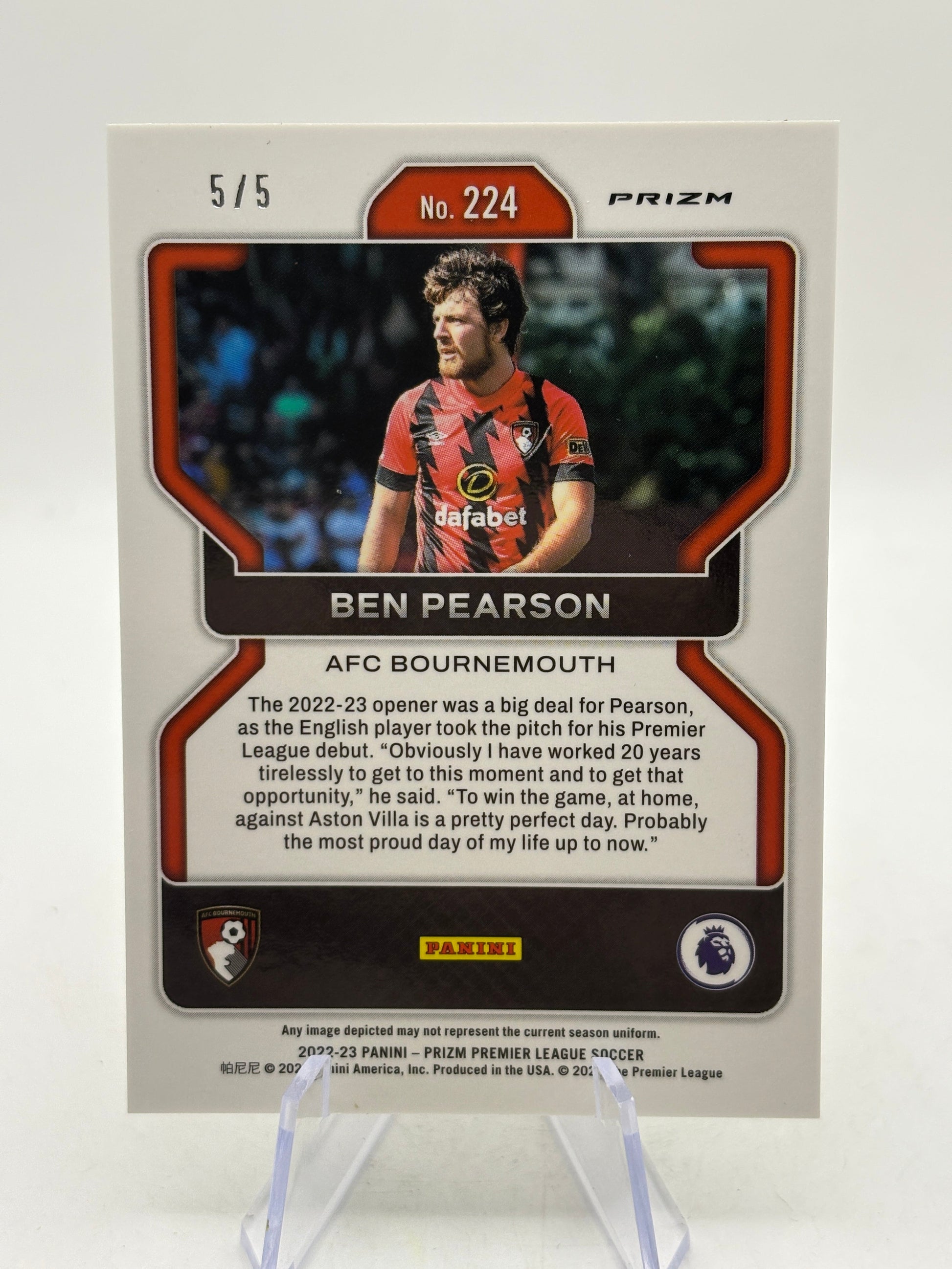 2022-23 Panini Prizm Soccer - Ben Pearson #224 Green Scope /5 FRENLY BRICKS - Open 7 Days