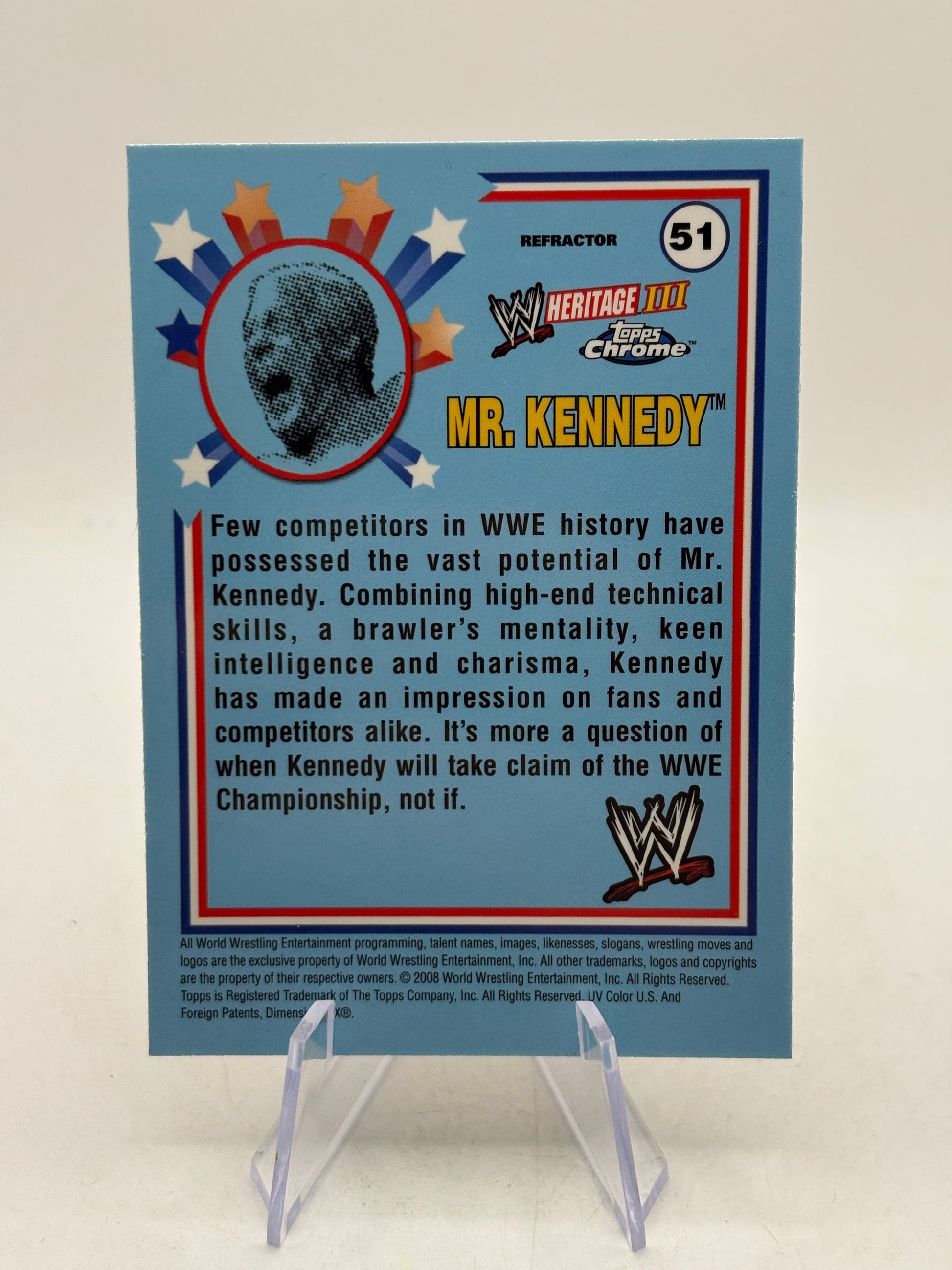 Topps Chrome WWE Heritage 2008 #51 Mr. Kennedy Silver Refractor FRENLY BRICKS - Open 7 Days
