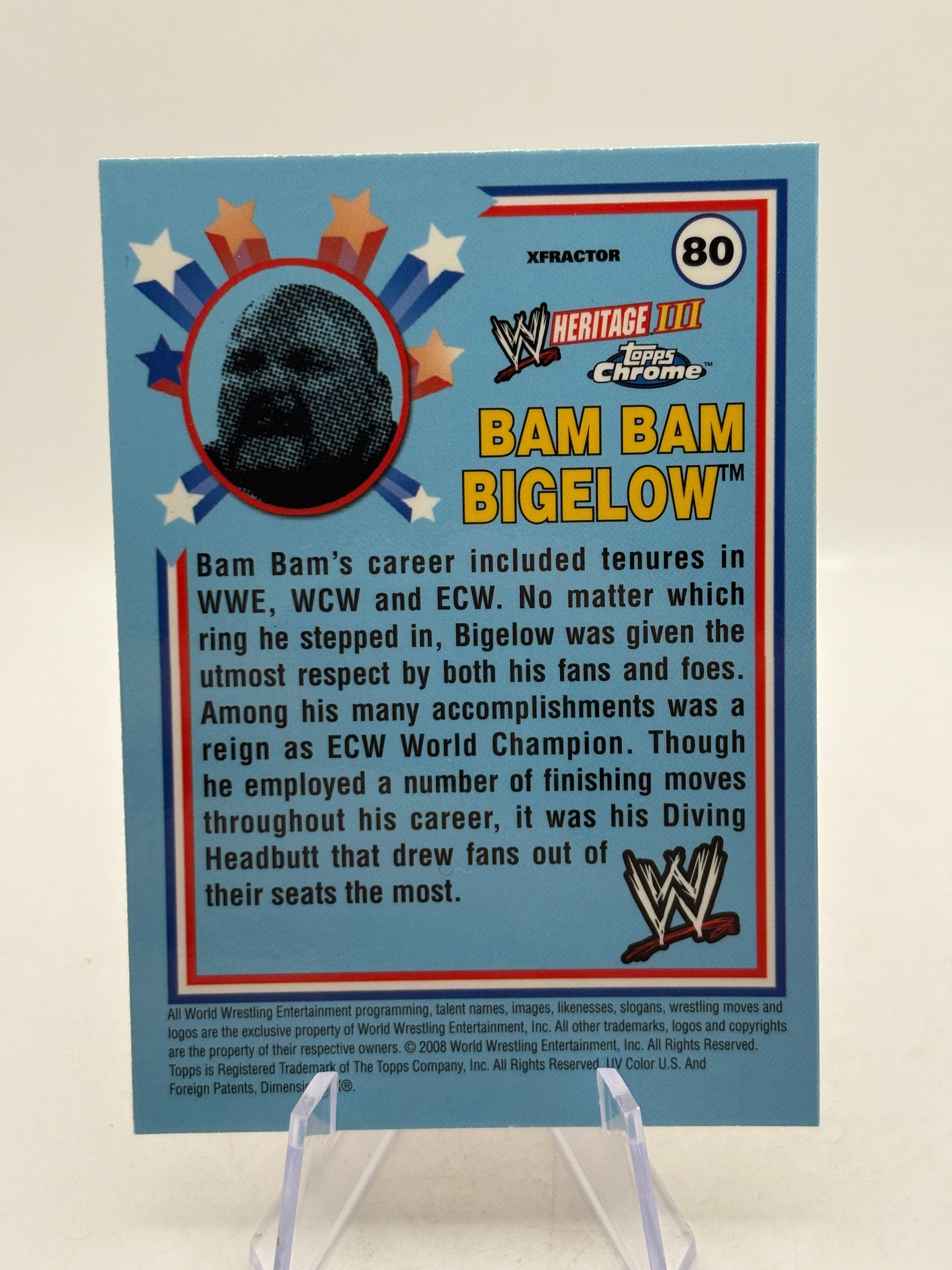 Topps Chrome WWE Heritage #80 Bam Bam Bigelow XFRACTOR FRENLY BRICKS - Open 7 Days