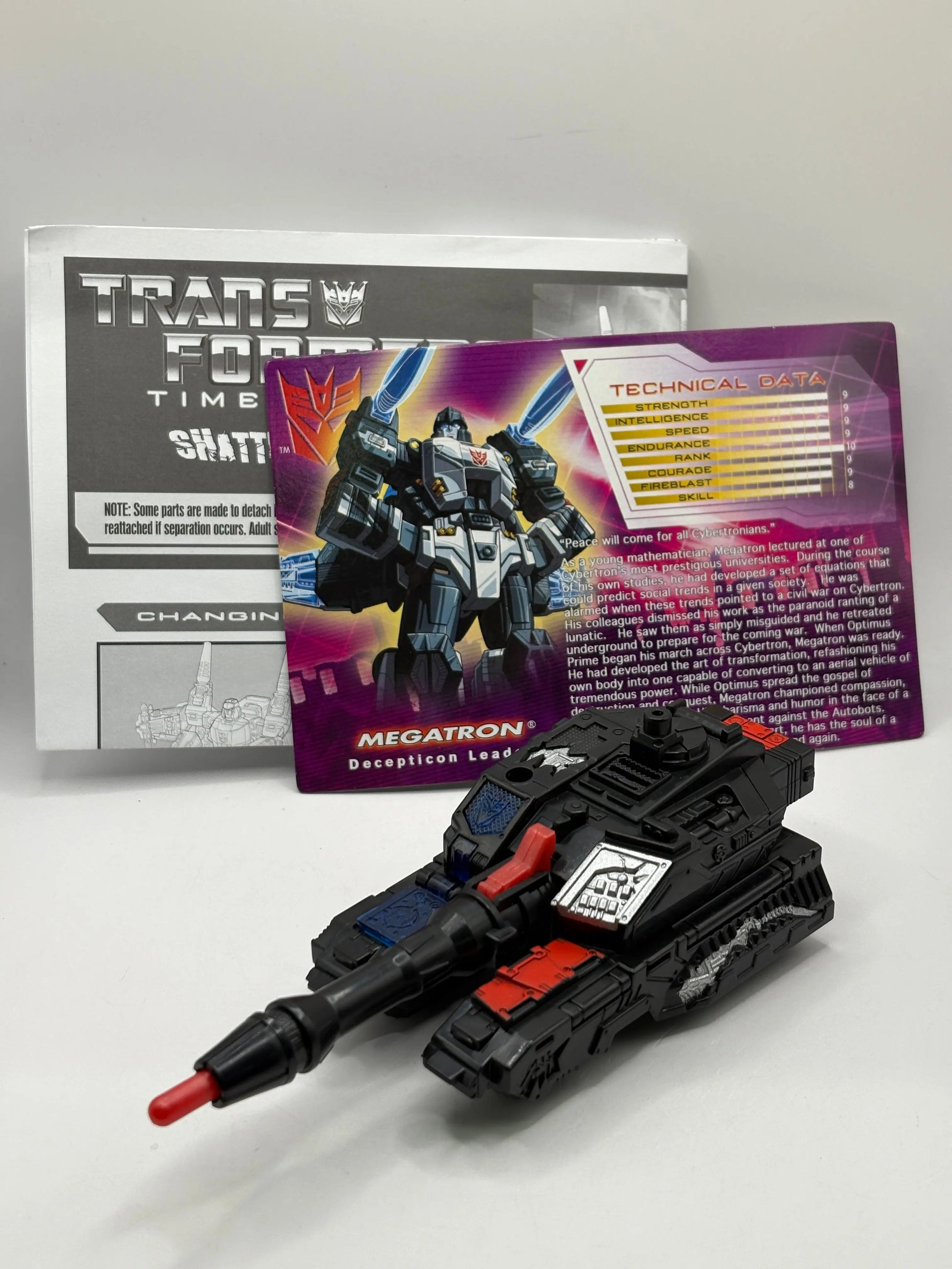 2008 Botcon Transformers Shattered Glass Megatron Tank Loose with Card FRENLY BRICKS - Open 7 Days