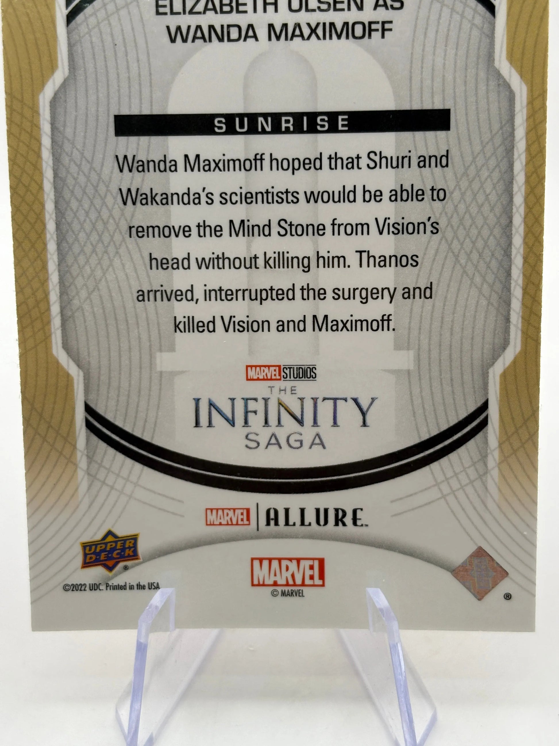2022 Upper Deck Marvel Allure Sunrise Elizabeth Olsen As Wanda Maximoff #81 FRENLY BRICKS - Open 7 Days