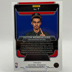 2023-24 Panini Prizm #7 Victor Wembanyama Silver Luck of the Lottery FRENLY BRICKS - Open 7 Days