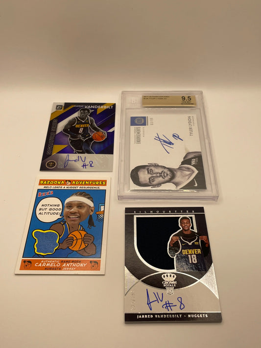 NBA Auto Denver Nuggets card lot,bundle - Carmelo Anthony + more (lot#59) FRENLY BRICKS - Open 7 Days