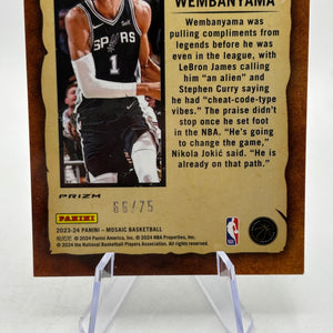 2023-24 Panini Mosaic - #5 Victor Wembanyama Notoriety Green Mosaic ROOKIE /75 FRENLY BRICKS - Open 7 Days