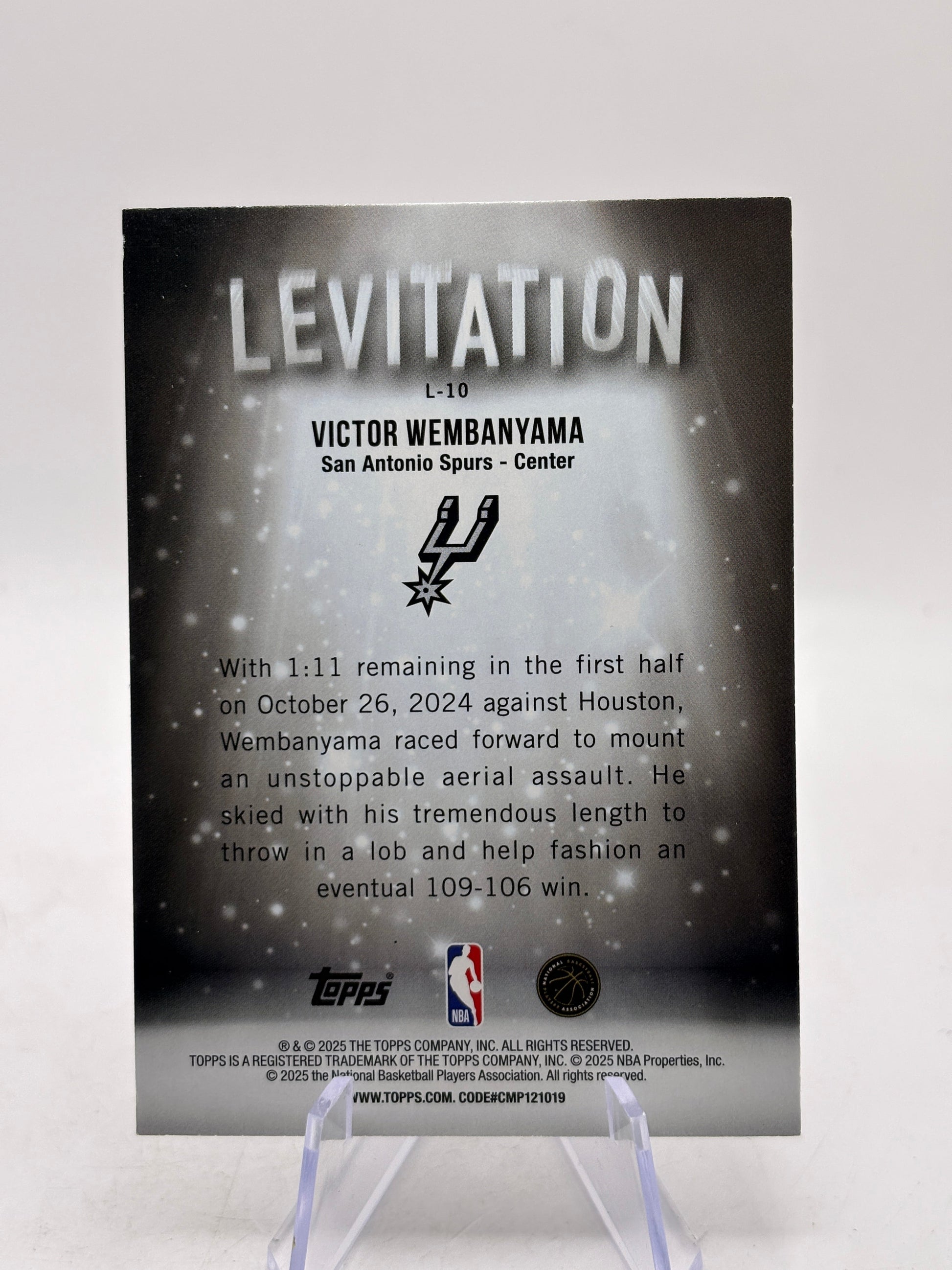 2025-26 Topps Basketball - #L-10 Victory Wembanyama Levitation Insert Silver FRENLY BRICKS - Open 7 Days