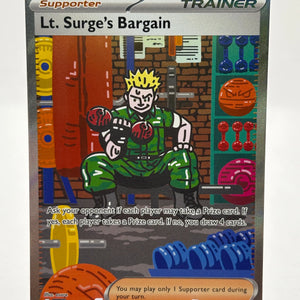 Pokemon TCG Mega Evolution - Lt. Surge’s Bargain 185/132 Special Illustration Rare NM FRENLY BRICKS - Open 7 Days