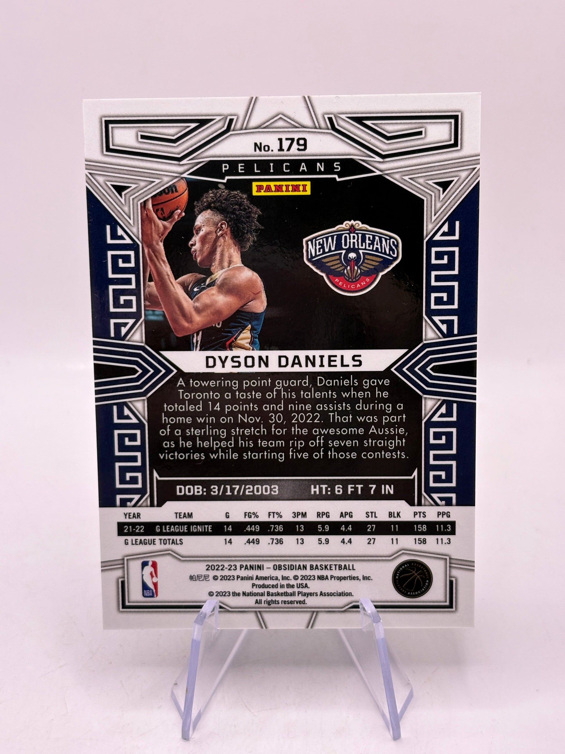 2022-23 Panini Obsidian - #179 Dyson Daniels Rookie Rainbow Etched FRENLY BRICKS - Open 7 Days