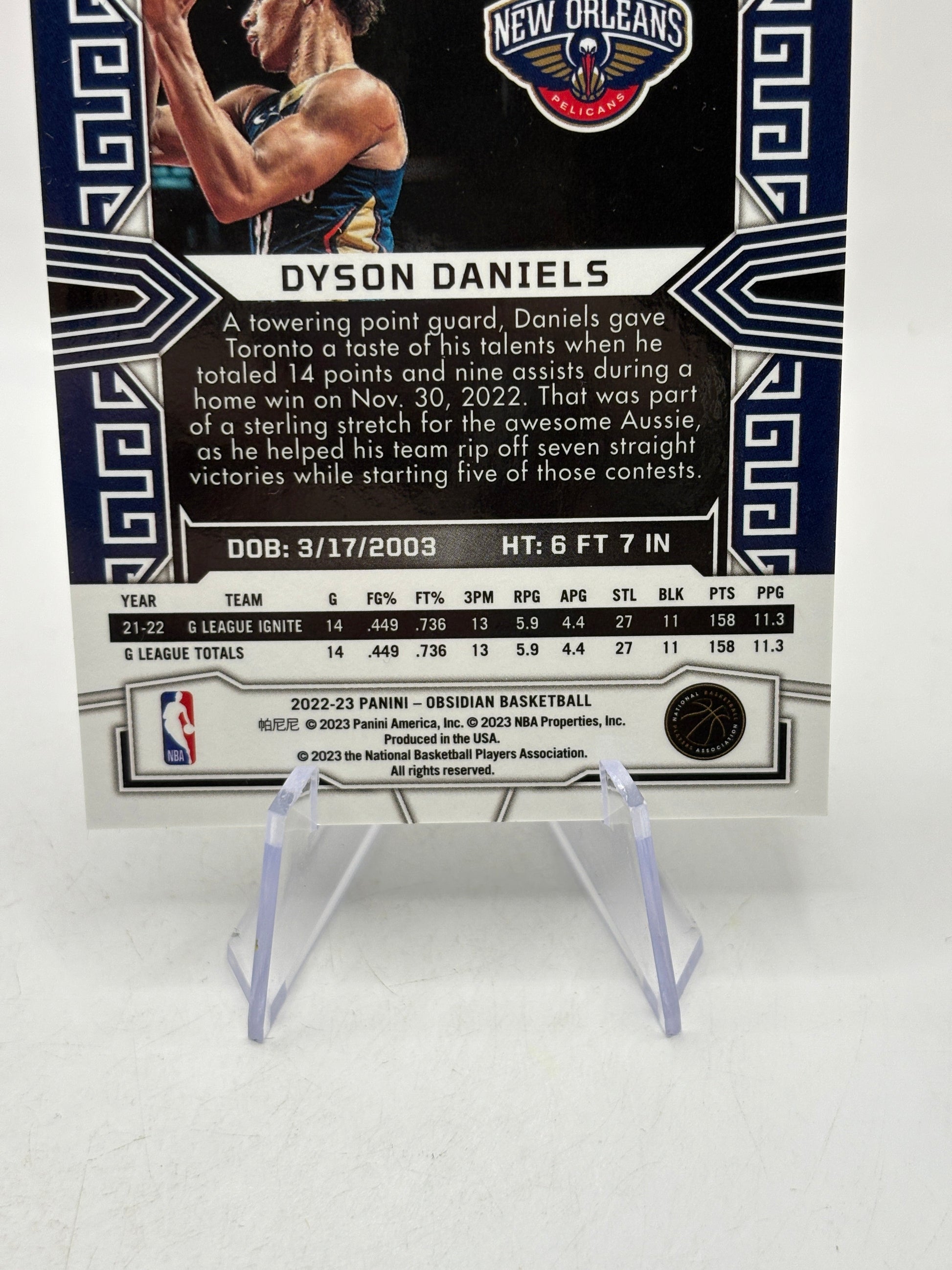2022-23 Panini Obsidian - #179 Dyson Daniels Rookie Rainbow Etched FRENLY BRICKS - Open 7 Days