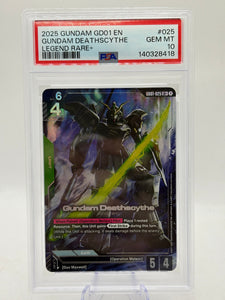 2025 Gundam TCG GD01 Gundam Deathscythe GD01-025+ PSA 10