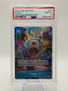 2025 One Piece 2nd Anniversary- Buggy OP09-051 R PSA 10 GEM MINT