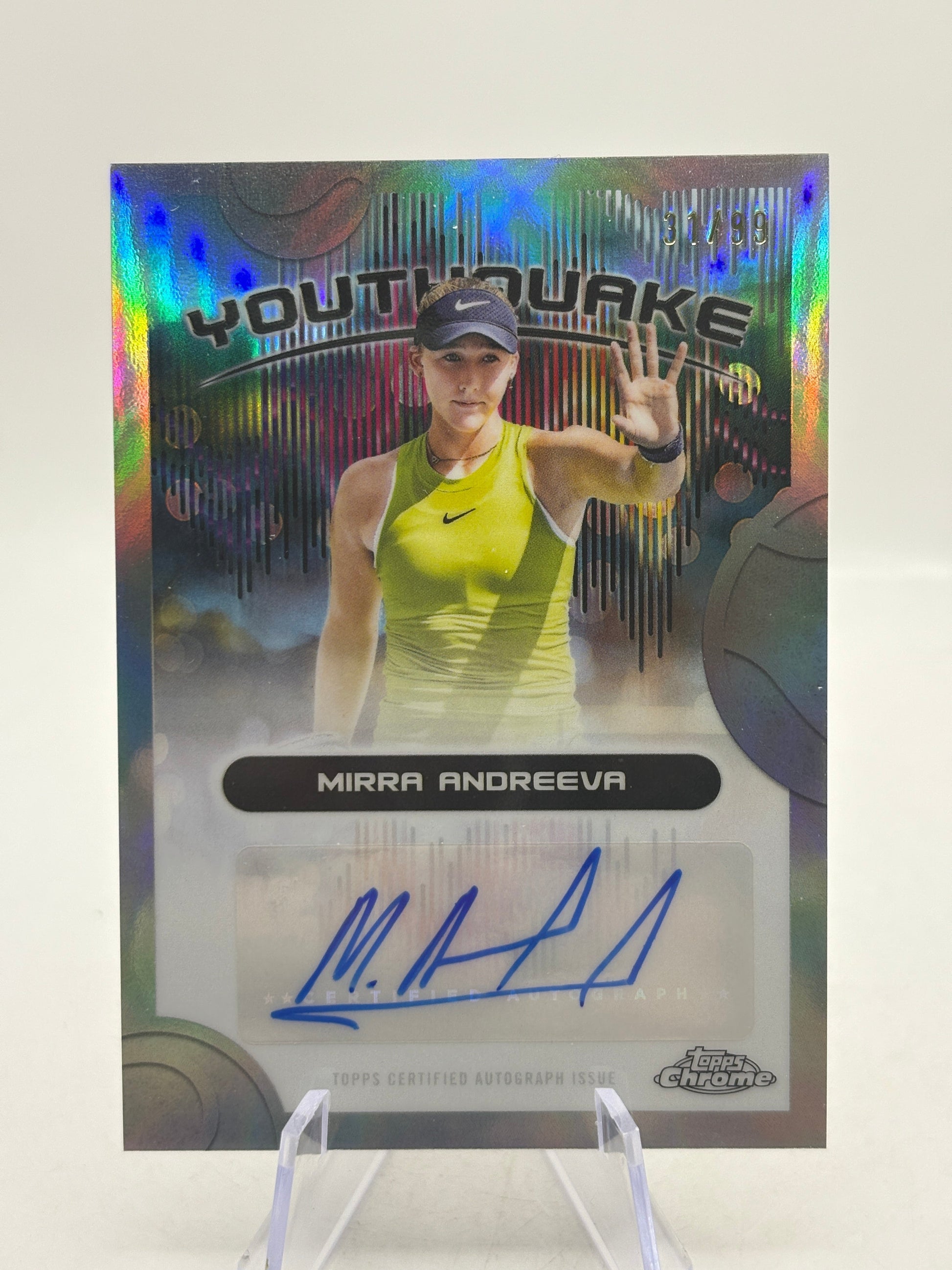2025 Topps Chrome Tennis - Mirra Andreeva Auto Youthquake /99 Silver FRENLY BRICKS - Open 7 Days
