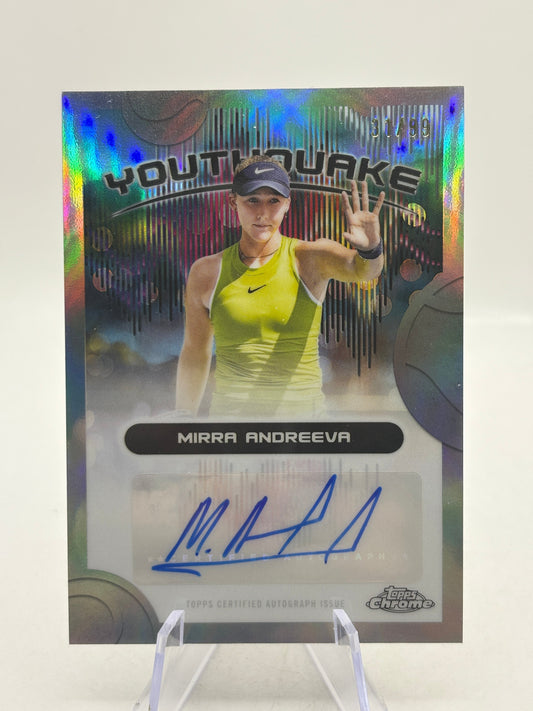 2025 Topps Chrome Tennis - Mirra Andreeva Auto Youthquake /99 Silver FRENLY BRICKS - Open 7 Days