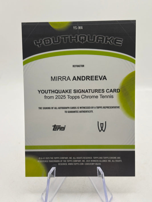 2025 Topps Chrome Tennis - Mirra Andreeva Auto Youthquake /99 Silver FRENLY BRICKS - Open 7 Days
