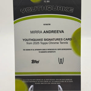 2025 Topps Chrome Tennis - Mirra Andreeva Auto Youthquake /99 Silver FRENLY BRICKS - Open 7 Days