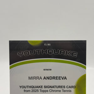 2025 Topps Chrome Tennis - Mirra Andreeva Auto Youthquake /99 Silver FRENLY BRICKS - Open 7 Days