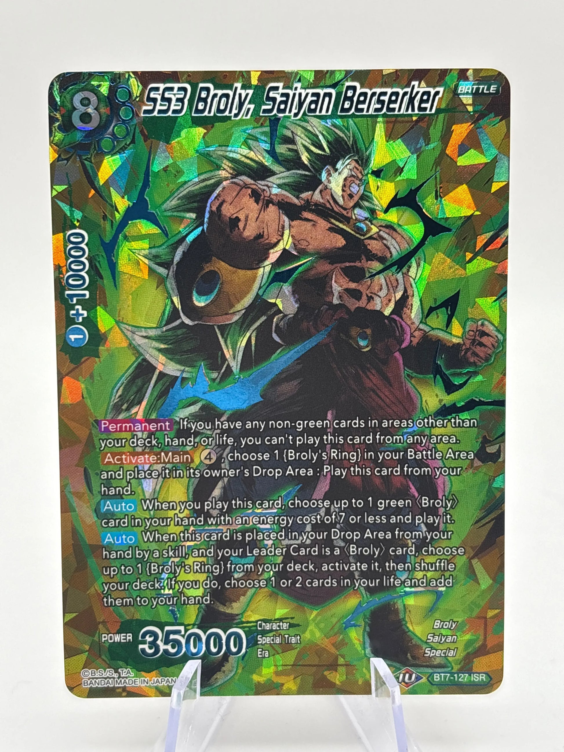 Dragon Ball Super Card Game - SS3 Broly, Saiyan Berserker BT7-127 ISR (2) FRENLY BRICKS - Open 7 Days