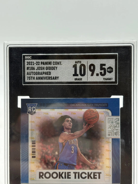 2021-22 Contenders Josh Giddey Rookie Ticket Auto 75th Anniversary SGC 9.5 Auto 10 FRENLY BRICKS - Open 7 Days