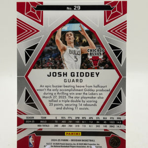 2024-25 Panini Obsidian #25 Josh Giddey (Incomplete) Rainbow Etch Set Numbered FRENLY BRICKS - Open 7 Days