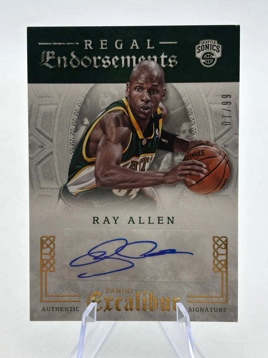 2015-16 Panini Excalibur Basketball - #RE-RAL Ray Allen Auto /99 FRENLY BRICKS - Open 7 Days
