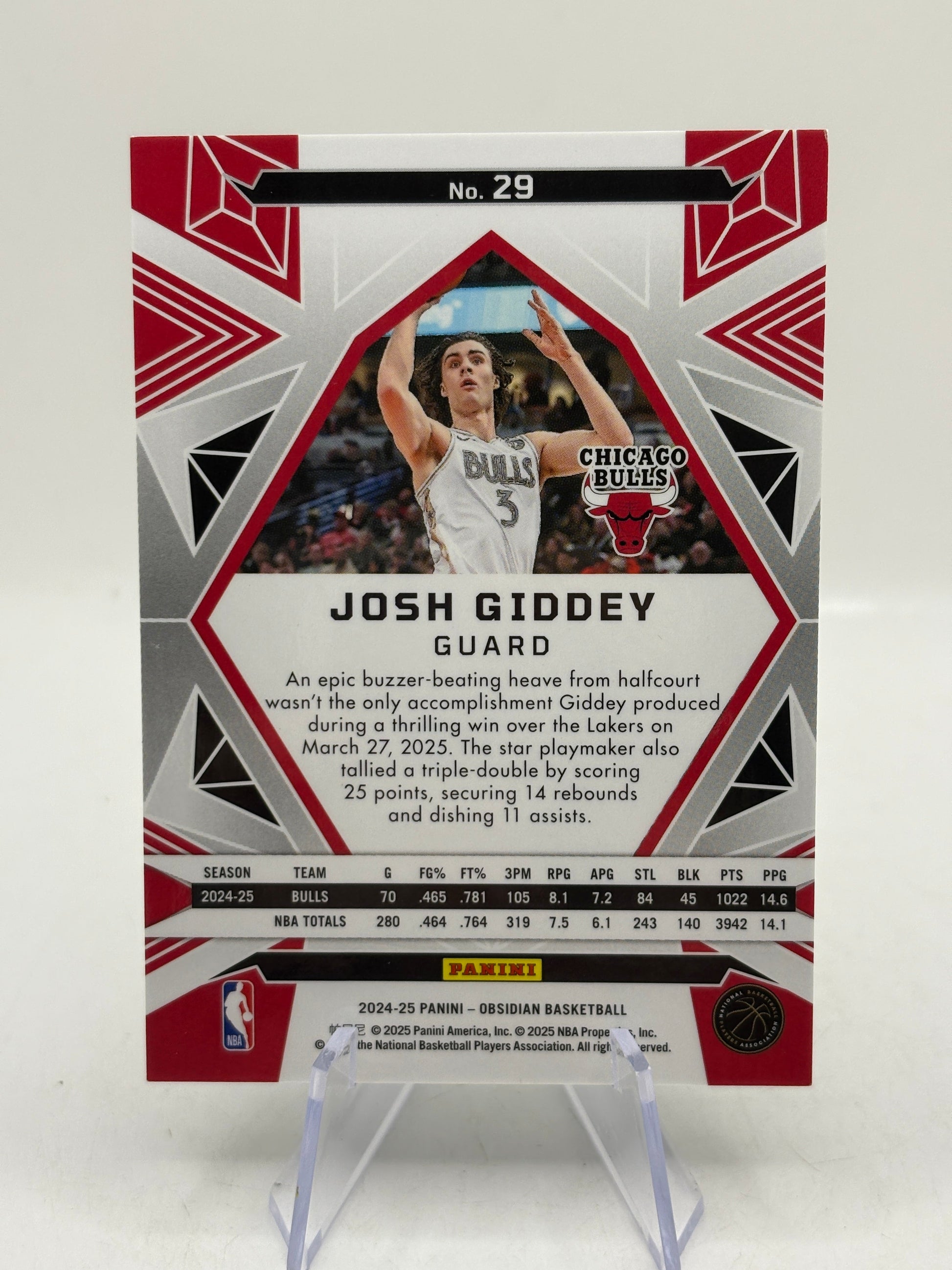 2024-25 Panini Obsidian #25 Josh Giddey (Incomplete) Rainbow Etch Set Numbered FRENLY BRICKS - Open 7 Days