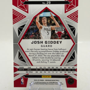 2024-25 Panini Obsidian #25 Josh Giddey (Incomplete) Rainbow Etch Set Numbered FRENLY BRICKS - Open 7 Days