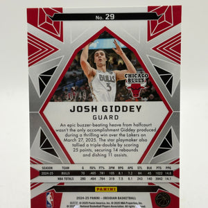 2024-25 Panini Obsidian #25 Josh Giddey (Incomplete) Rainbow Etch Set Numbered FRENLY BRICKS - Open 7 Days