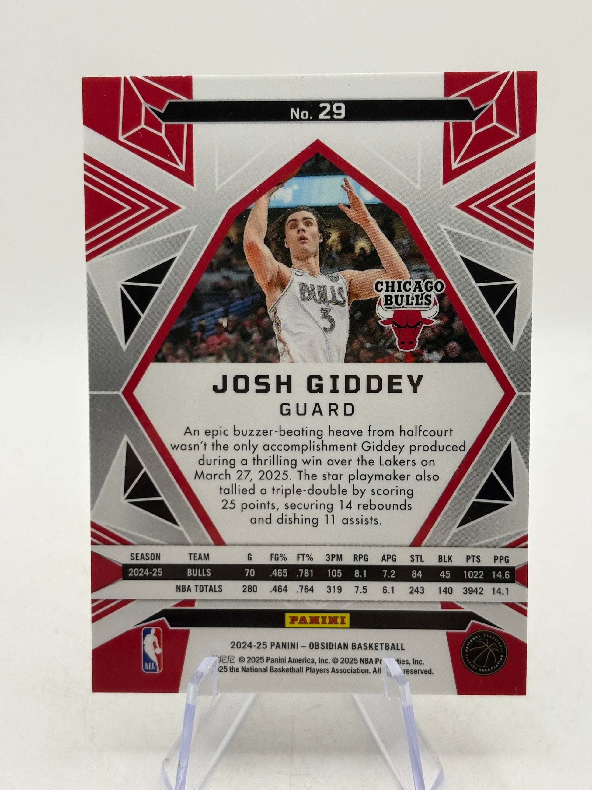 2024-25 Panini Obsidian #25 Josh Giddey (Incomplete) Rainbow Etch Set Numbered FRENLY BRICKS - Open 7 Days