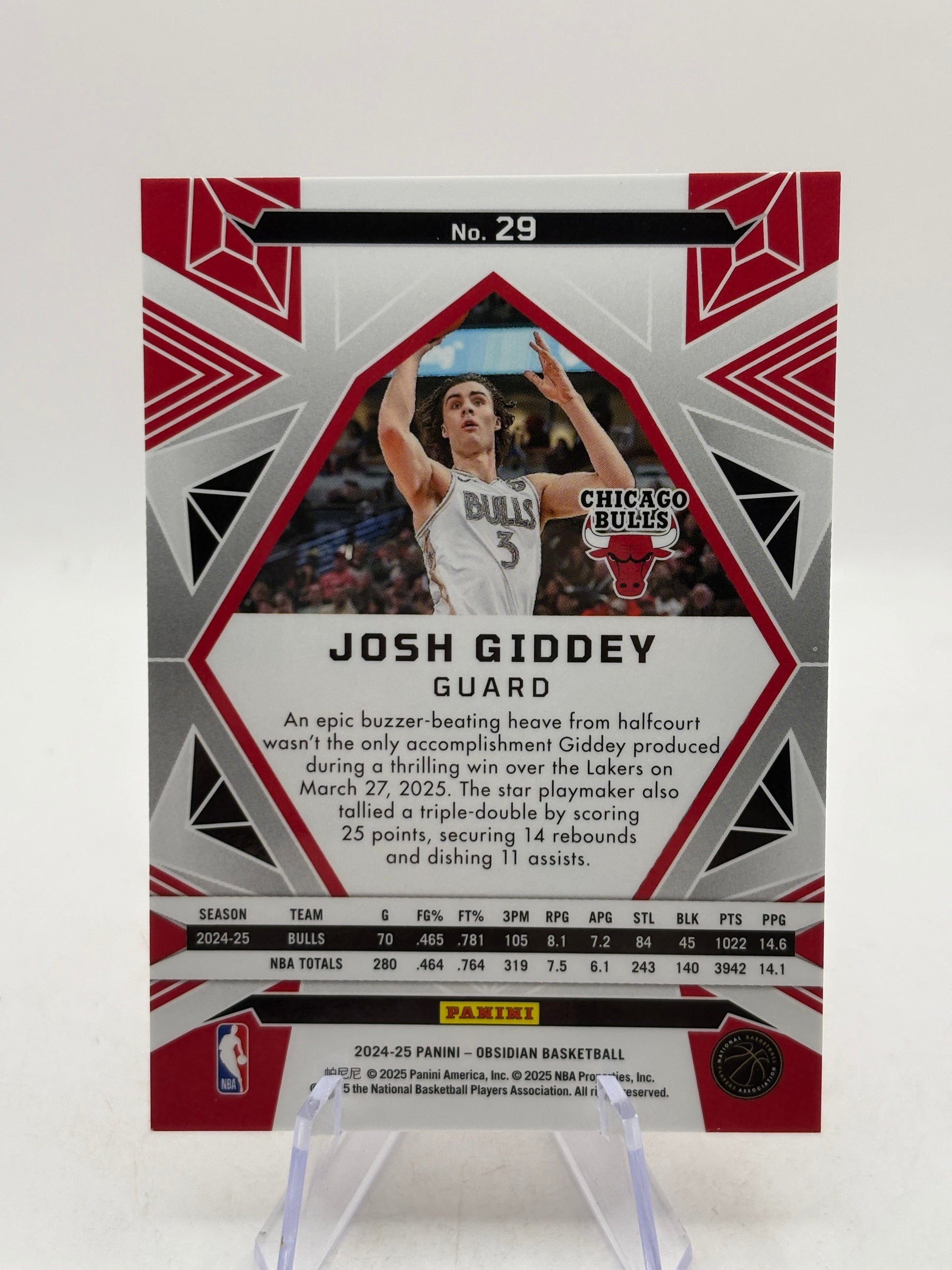 2024-25 Panini Obsidian #25 Josh Giddey (Incomplete) Rainbow Etch Set Numbered FRENLY BRICKS - Open 7 Days