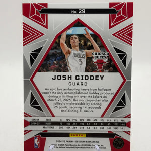 2024-25 Panini Obsidian #25 Josh Giddey (Incomplete) Rainbow Etch Set Numbered FRENLY BRICKS - Open 7 Days