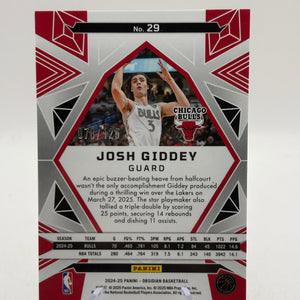 2024-25 Panini Obsidian #25 Josh Giddey (Incomplete) Rainbow Etch Set Numbered FRENLY BRICKS - Open 7 Days