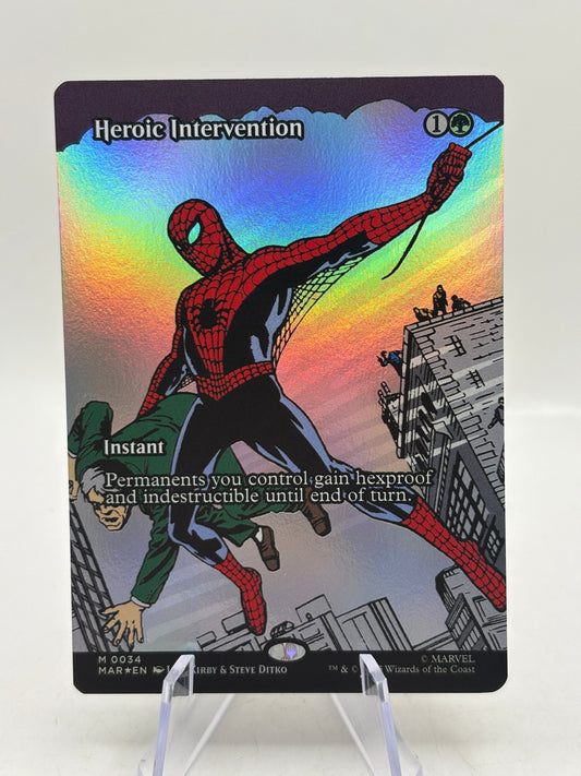 Magic The Gathering - Heroic Intervention M 0034 MAR* Foil Borderless FRENLY BRICKS - Open 7 Days