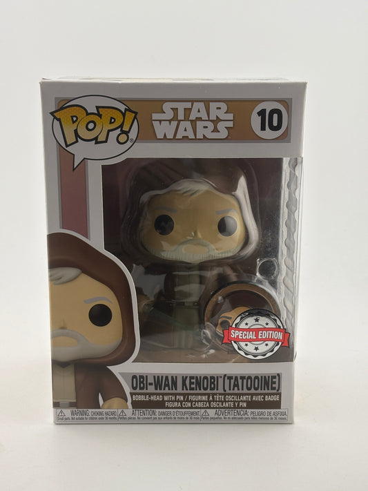 Funko POP! Star Wars #10 Obi-Wan Kenobi (Tatooine) Bobble-Head with Pin FRENLY BRICKS - Open 7 Days