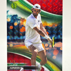 2025 Topps Chrome Tennis #153 Lloyd Harris 4/5 Red Refractor FRENLY BRICKS - Open 7 Days