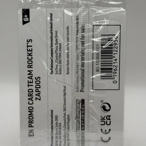 Pokemon TCG Destined Rivals - Team Rocket’s Zapdos 070/182 EB Games Promo Sealed FRENLY BRICKS - Open 7 Days