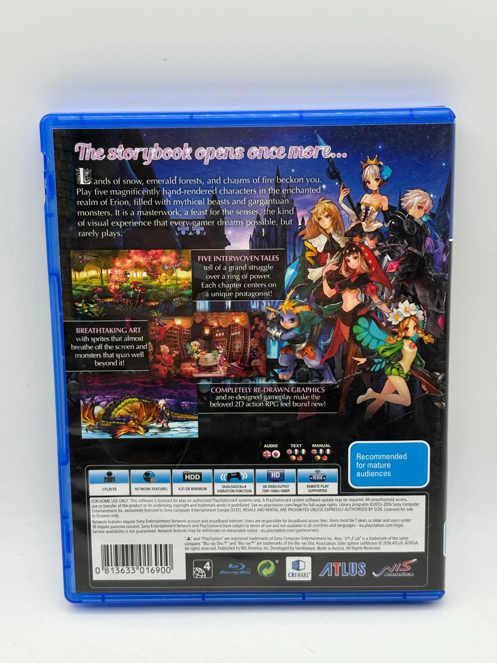 Playstation 4 - Odin Sphere Leifthrasir Video Game *Damage FRENLY BRICKS - Open 7 Days