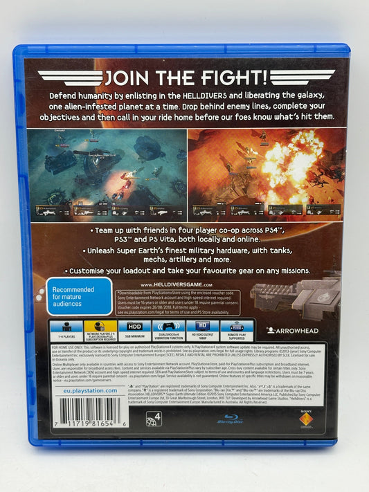 Playstation 4 Hell Divers Video Game M FRENLY BRICKS - Open 7 Days