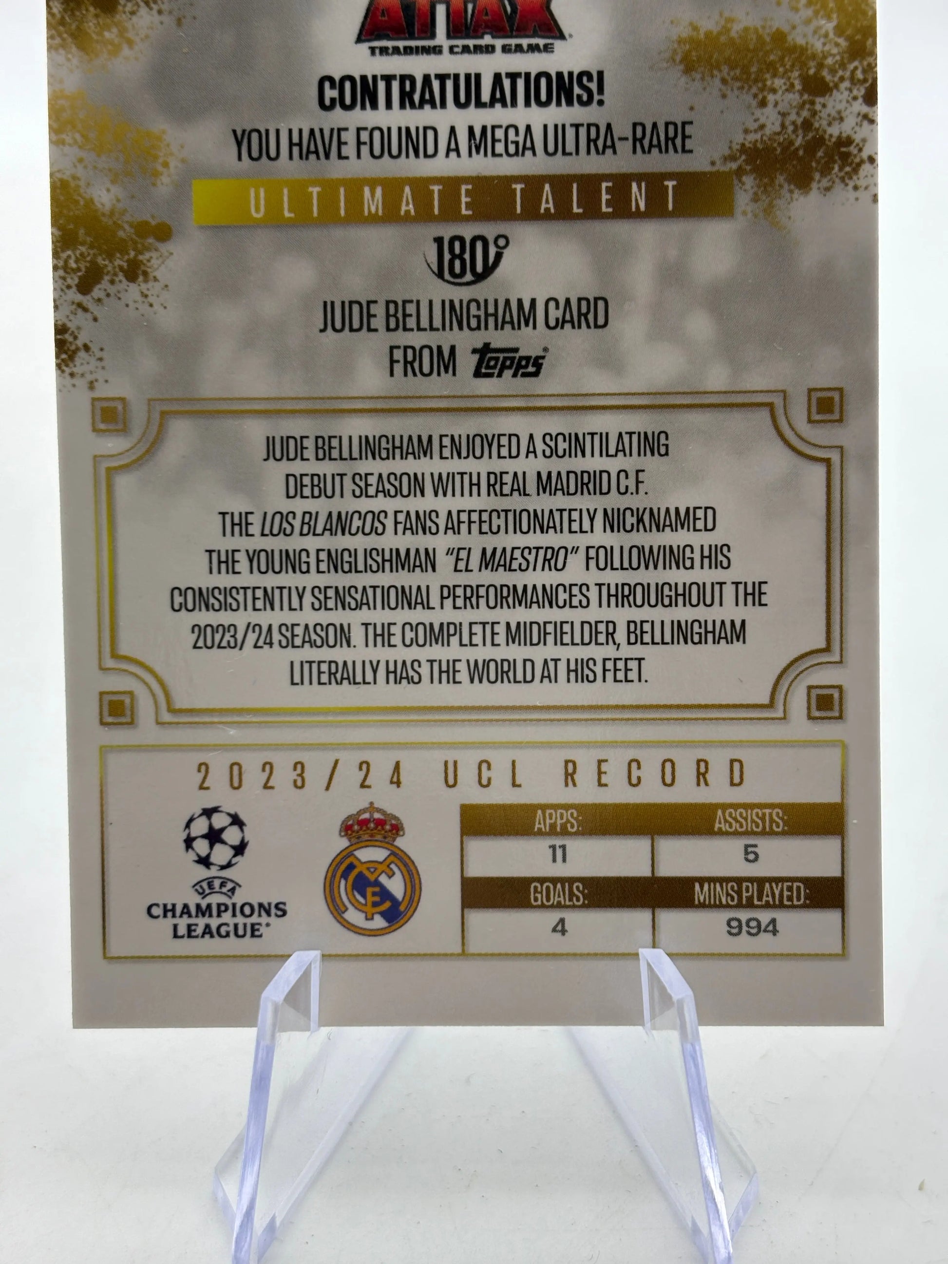 Match Attax 2024-25 Jude Bellingham El Maestro De Madrid UTB-JB FRENLY BRICKS - Open 7 Days