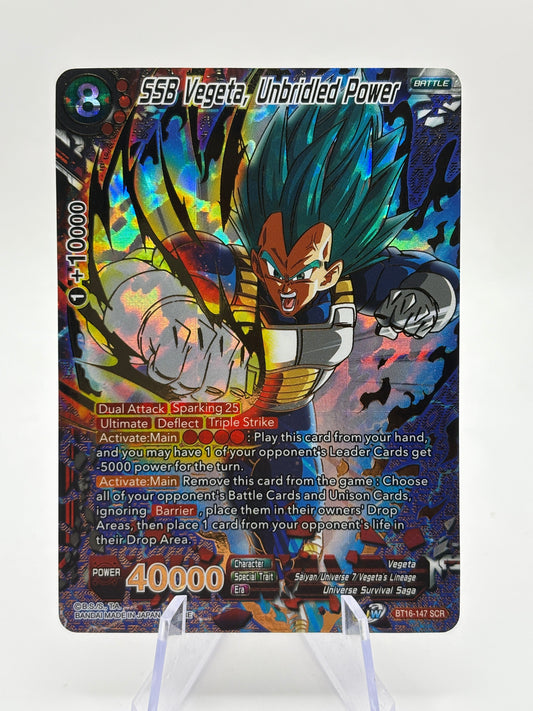 Dragon Ball Super Masters - SSB Vegeta, Unbridled Power BT16-147 SCR FRENLY BRICKS - Open 7 Days