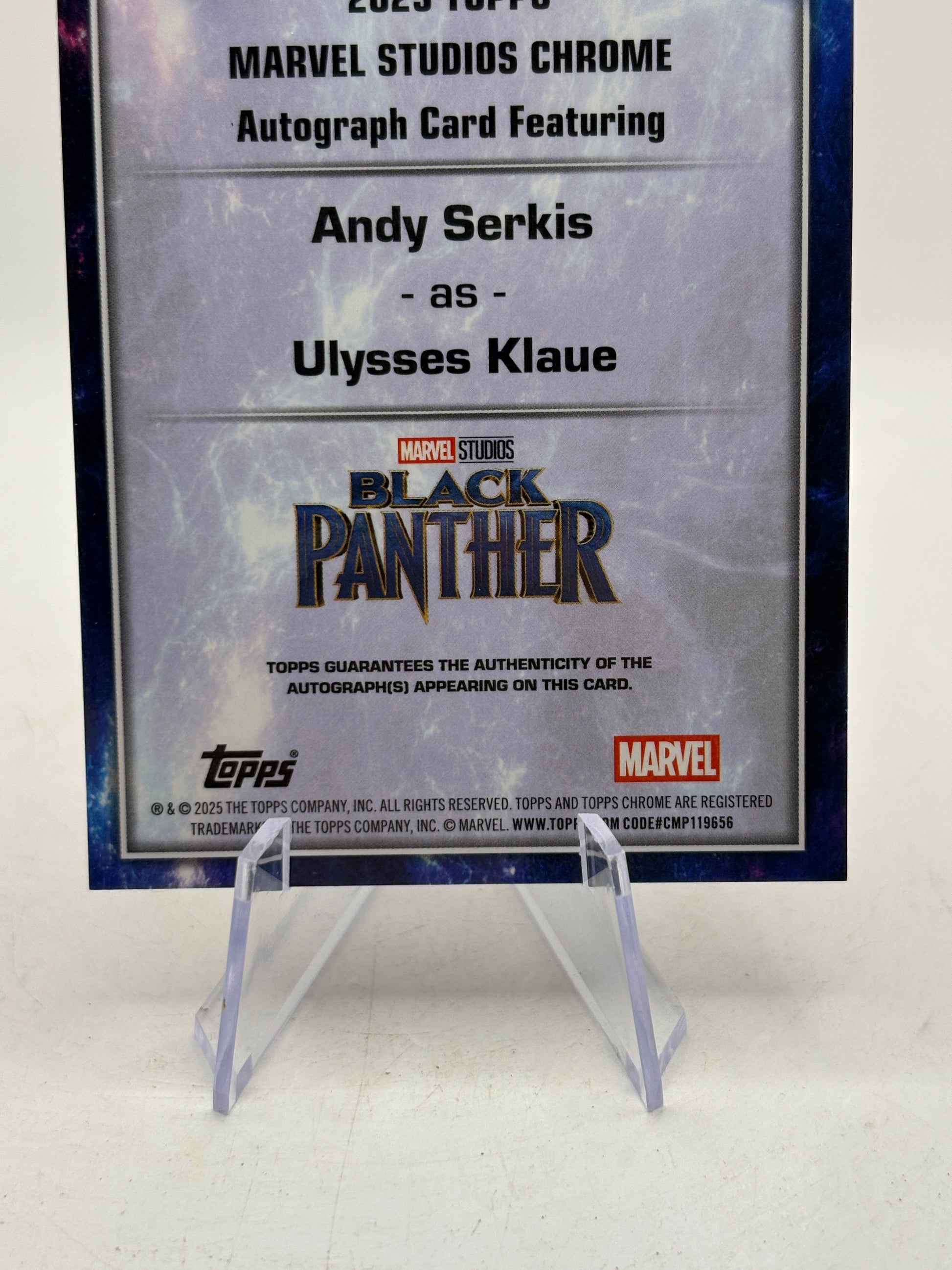 Topps Chrome Marvel 2025 Andy Serkis as Ulysses Klaue Auto /25 Orange FRENLY BRICKS - Open 7 Days
