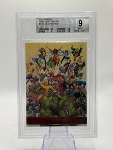 2012 Marvel Greatest Heroes #1 Base Checklist BGS 9 Mint
