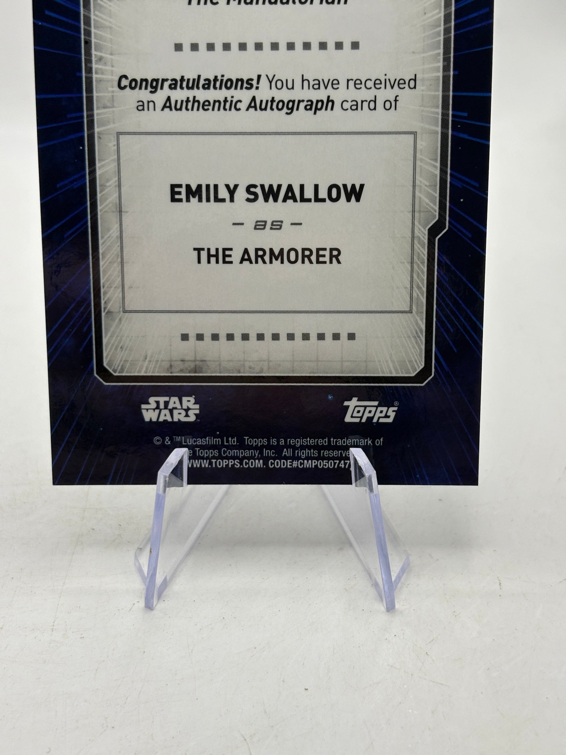 Topps Star Wars #A-ES Emily Swallow as The Armorer Auto /50 FRENLY BRICKS - Open 7 Days