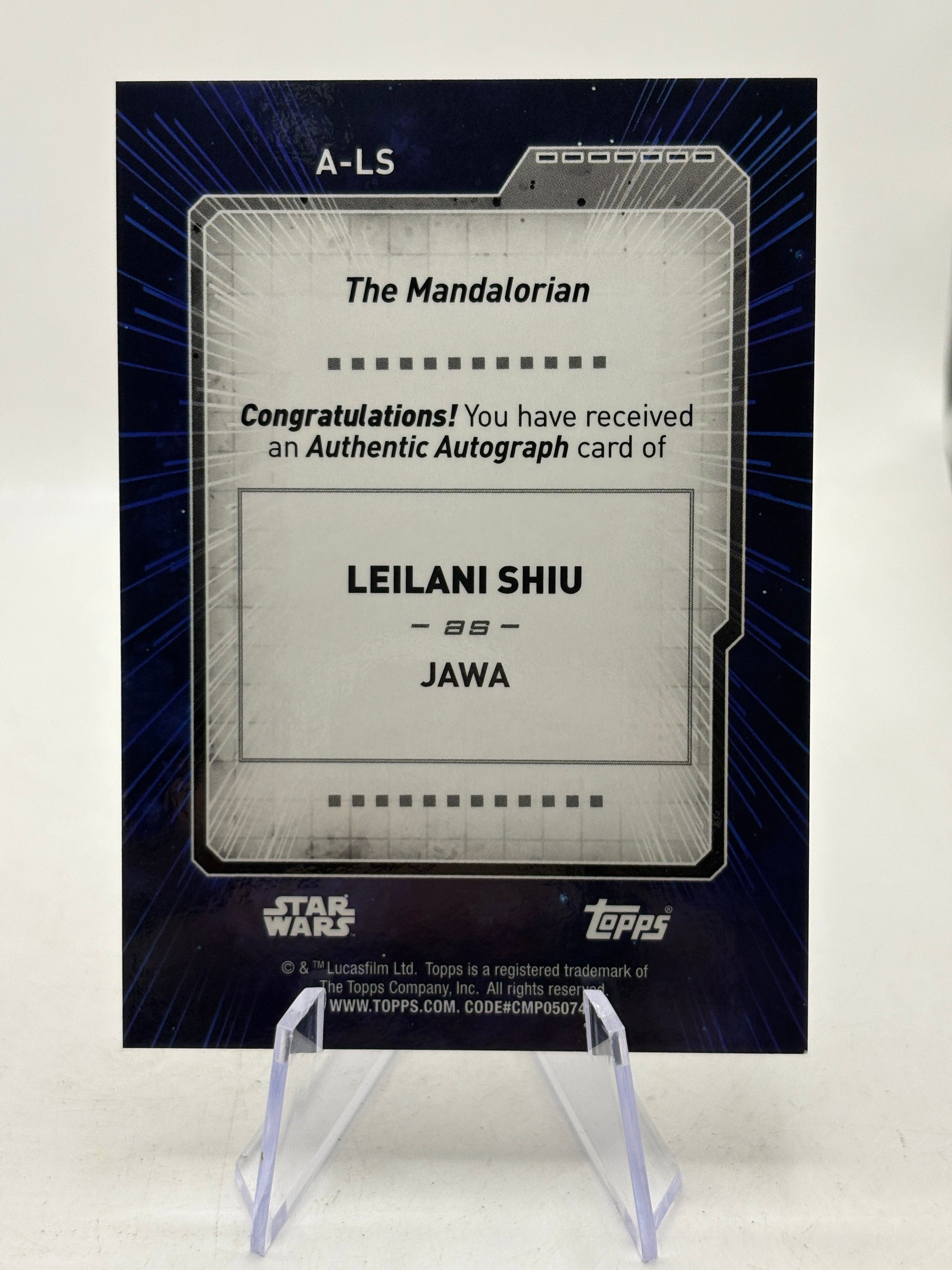 Topps Star Wars #A-LS Leilani Shiu as Jawa Auto Silver FRENLY BRICKS - Open 7 Days