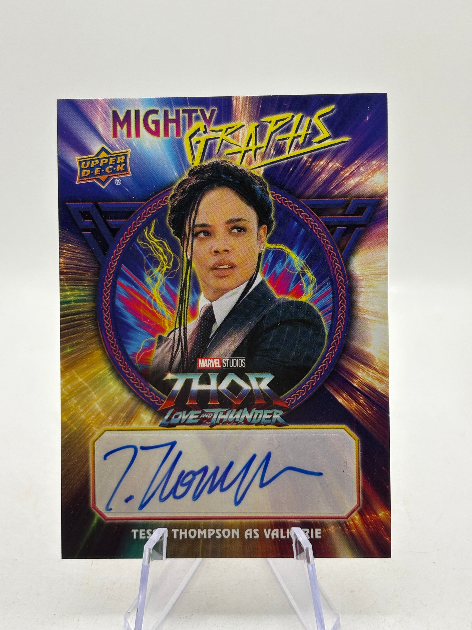 2023 Marvel Upper Deck #MG-TT Mighty Graphs Tessa Thompson Auto Valkyrie FRENLY BRICKS - Open 7 Days