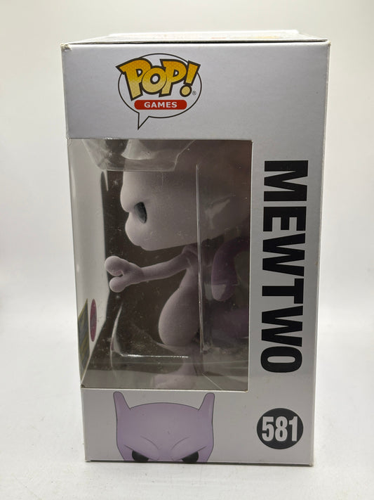 Funko POP! Games Pokemon #581 Mewtwo Flocked 2020 Summer Con Limited FRENLY BRICKS - Open 7 Days