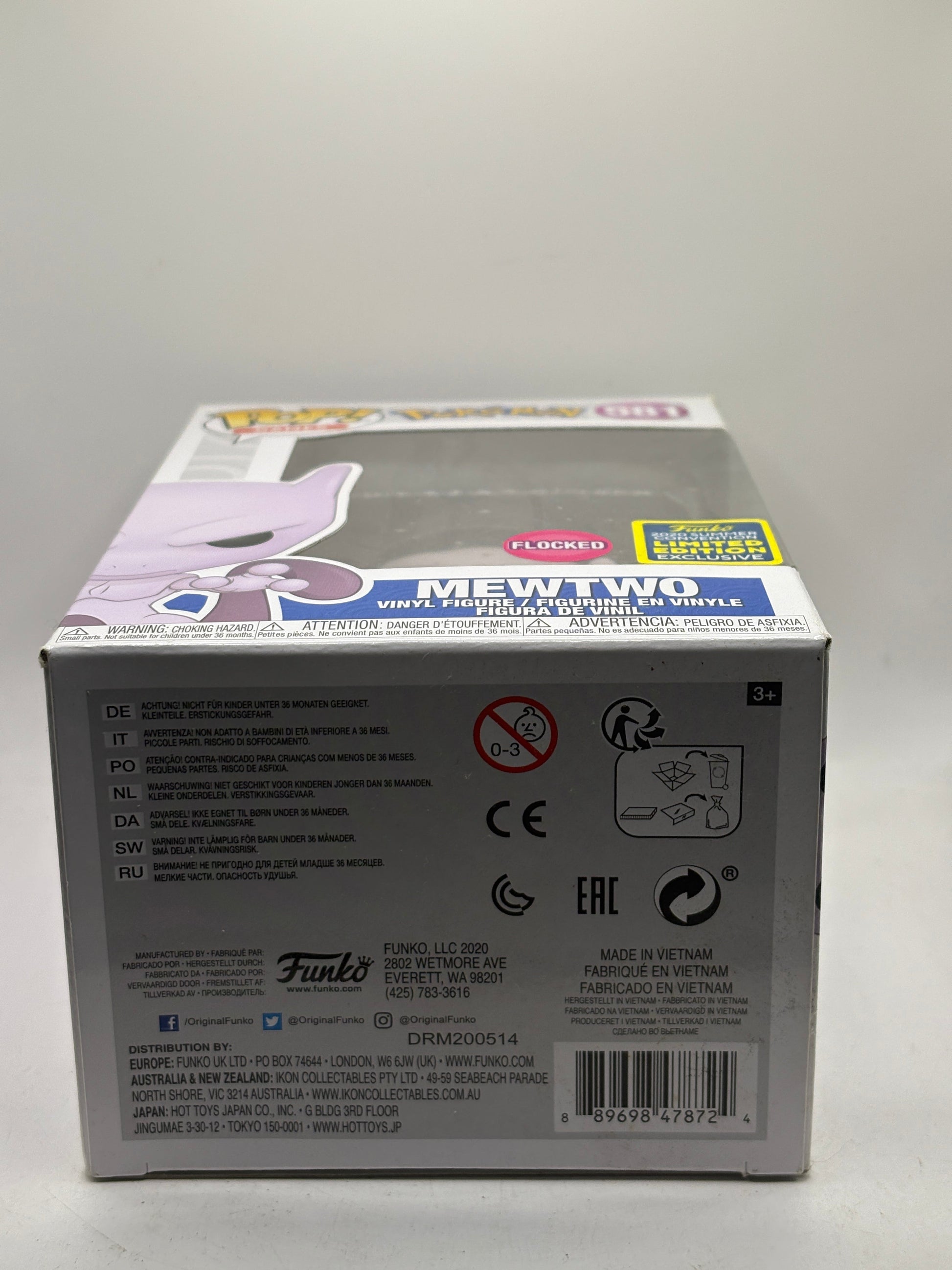 Funko POP! Games Pokemon #581 Mewtwo Flocked 2020 Summer Con Limited FRENLY BRICKS - Open 7 Days