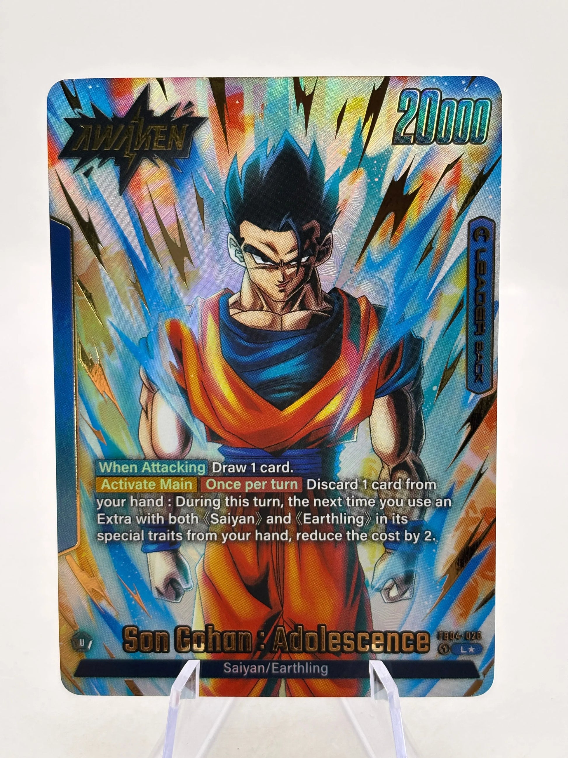 Dragon Ball Super Fusion World - Son Gohan : Adolescence FB04-026 Leader Alt Art FRENLY BRICKS - Open 7 Days