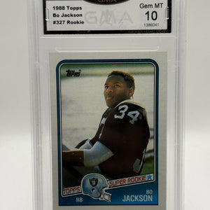 1988 Topps NFL Bo Jackson #327 Rookie Card GMA 10 Gem Mint