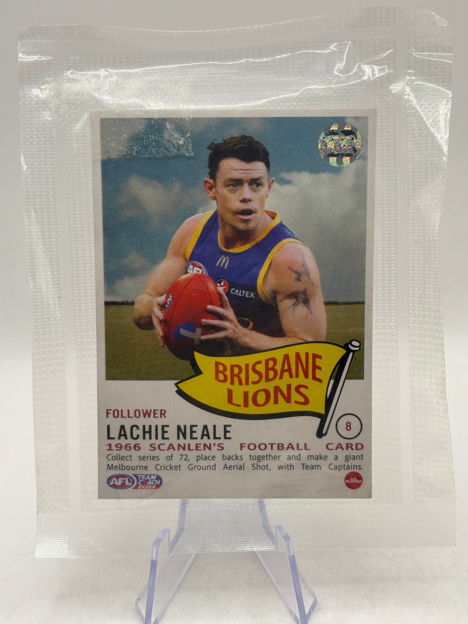 2024 AFL Teamcoach Scanlens Retro Card 8 Brisbane Lions Lachie Neale