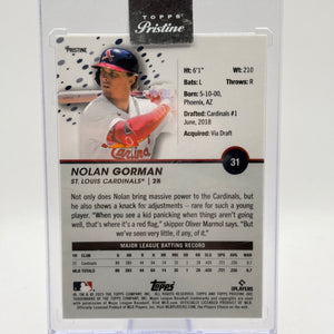 2023 MLB Topps Pristine #31 Nolan Gorman Rookie Encased