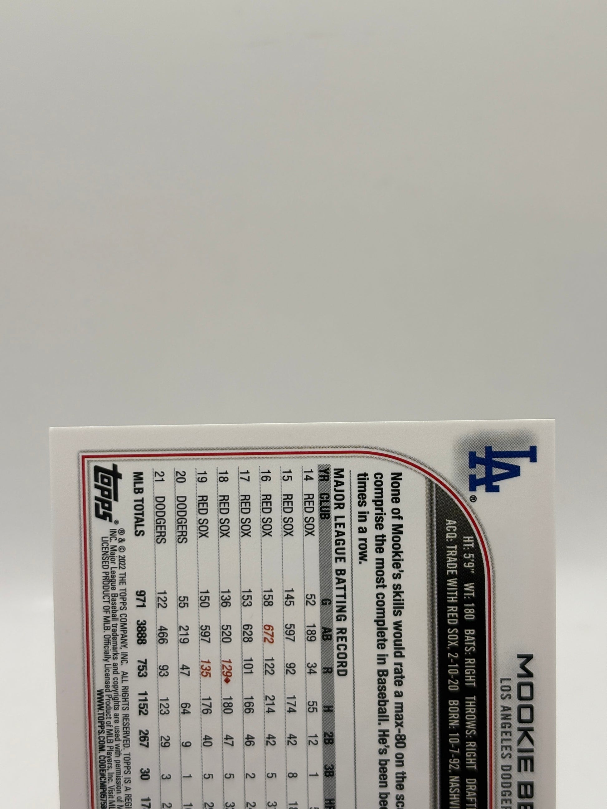 2022 Topps MLB - #141 Mookie Betts UK Edition Red /99